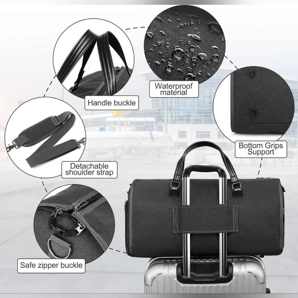Unisex Waterproof Convertible Garment Duffle Bag with Shoulder Strap NIB Carryon